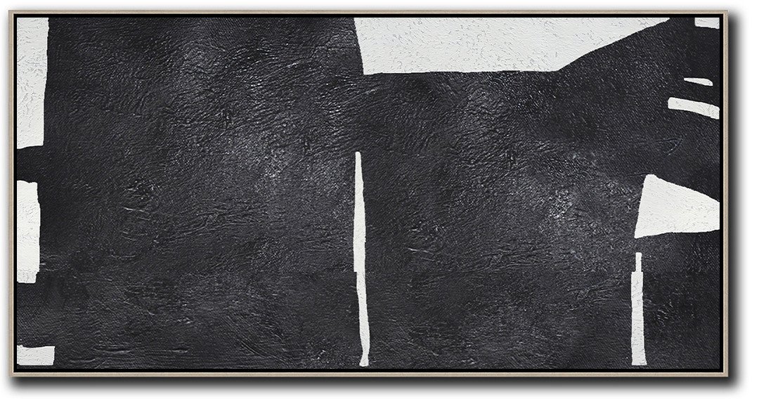 Hand-Painted Oversized Horizontal Minimal Art On Canvas - Buy Fine Art Online Restroom Large